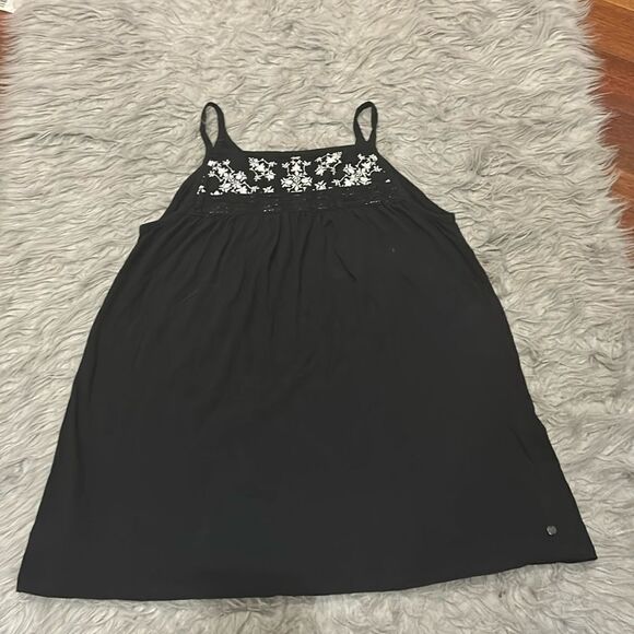 Eddie Bauer women’s‎ black and white embroidered flowy cotton modal tank top - Picture 1 of 6